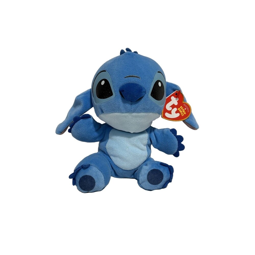 Ty Stitch Plush Toy Disney Lilo & Stitch Beanie Bellies Blue 8 inch Tag